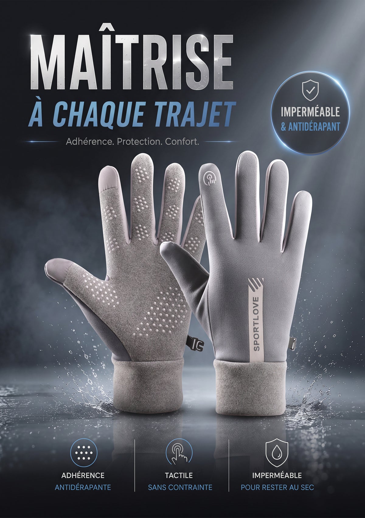 Gants Tactiles Imperméables et Antidérapants