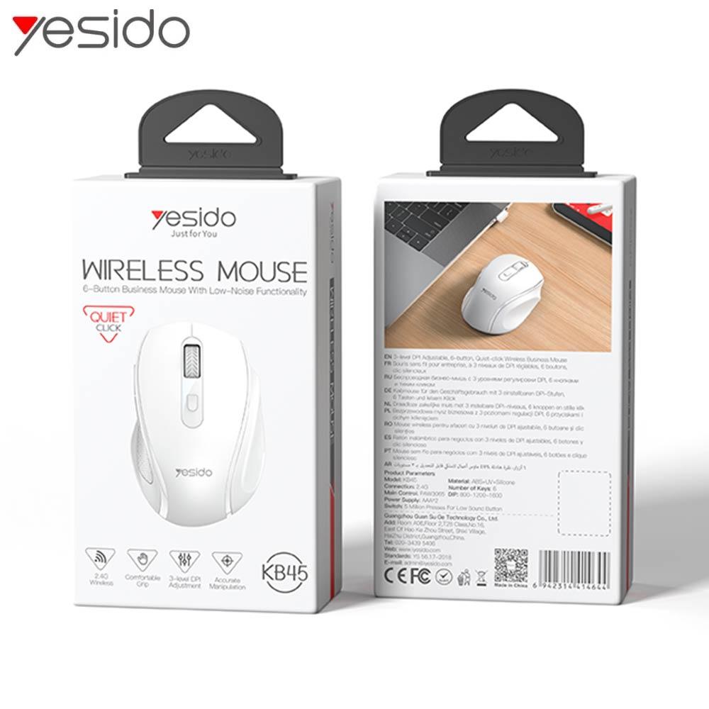 Souris sans Fil Yesido KB45 avec 6 Boutons Blanc