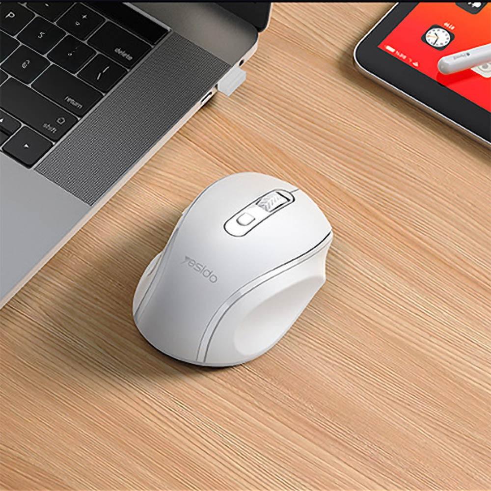 Souris sans Fil Yesido KB45 avec 6 Boutons Blanc